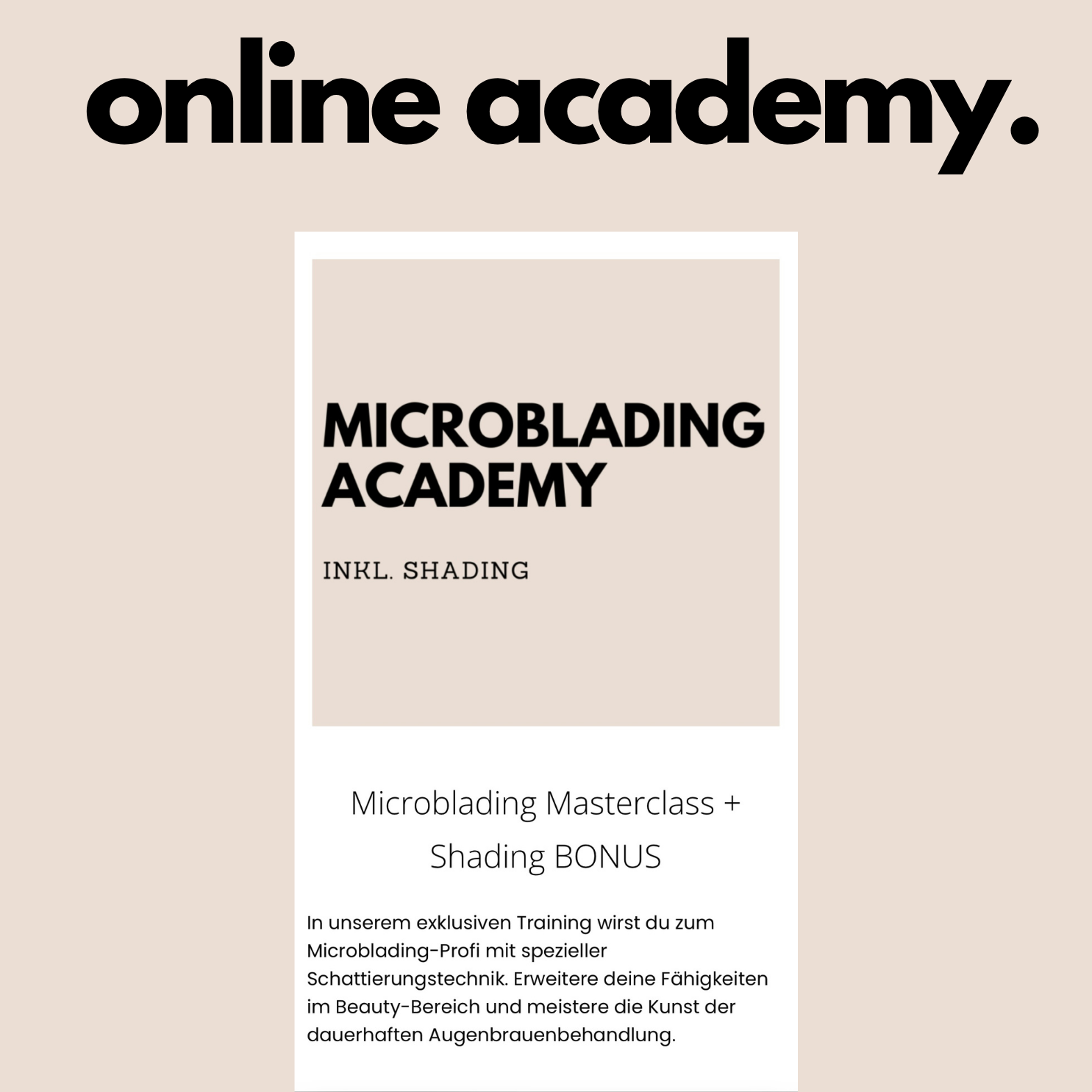 Perfektions Microblading Online Schulung - inkl. Shading BONUS