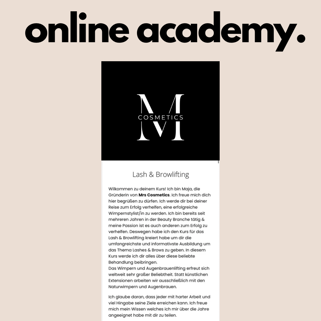 Online Lash & Browlifting Academy
