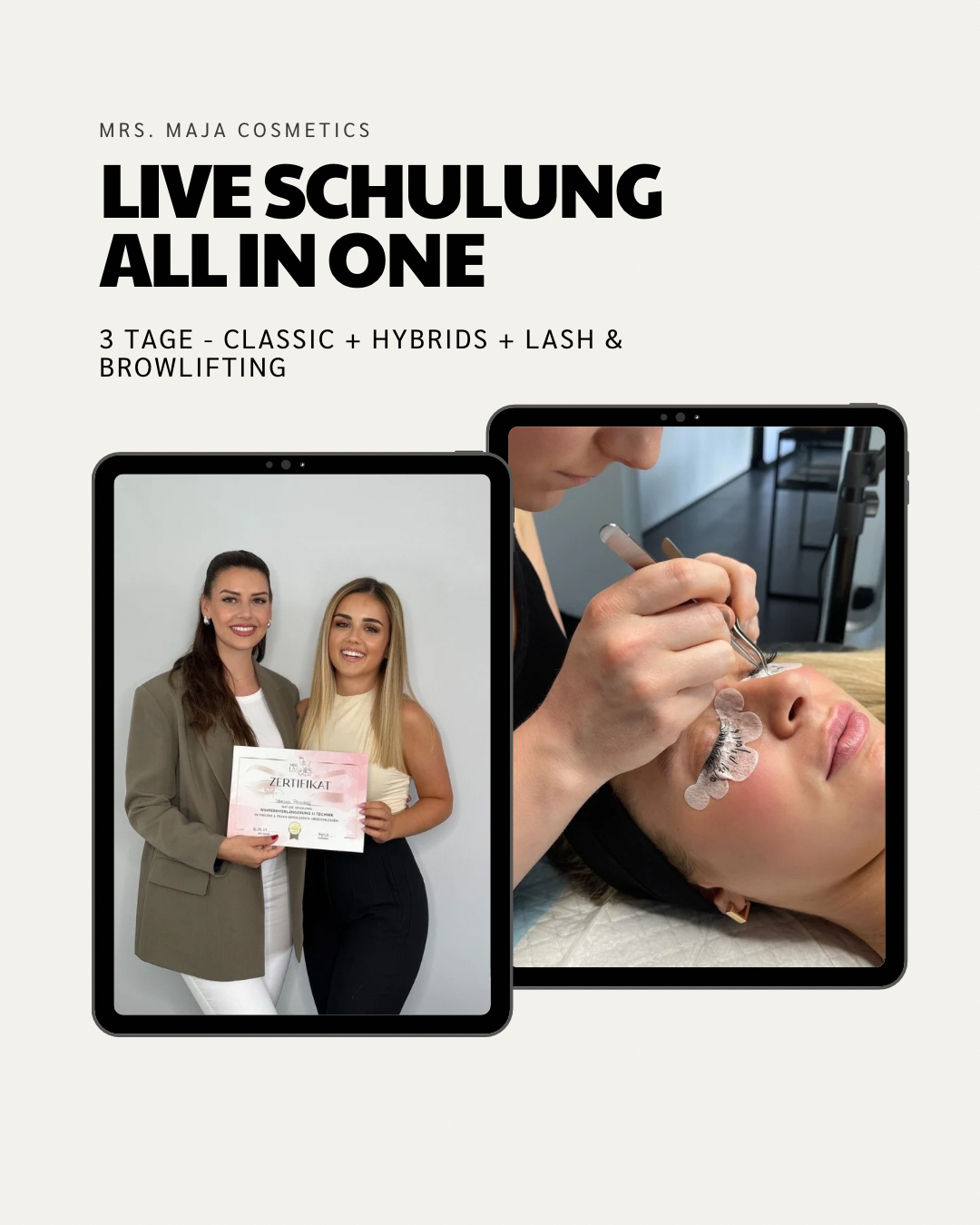 3 Tage LIVE - Wimpernschulung All in One