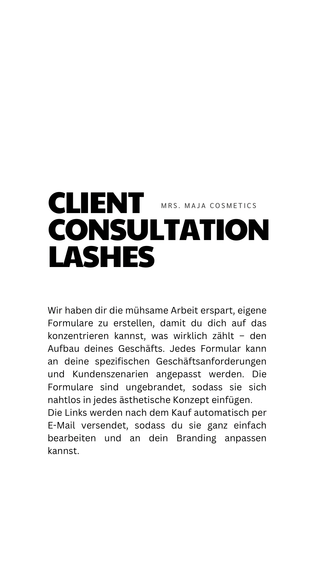 Einverständnis / Kundeninfo Wimpernverlängerungen
